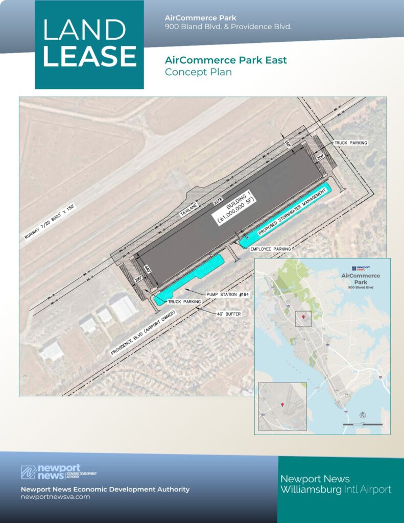 Aerial graphic of AirCommerce Park East for lease